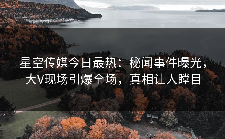 星空传媒今日最热：秘闻事件曝光，大V现场引爆全场，真相让人瞠目