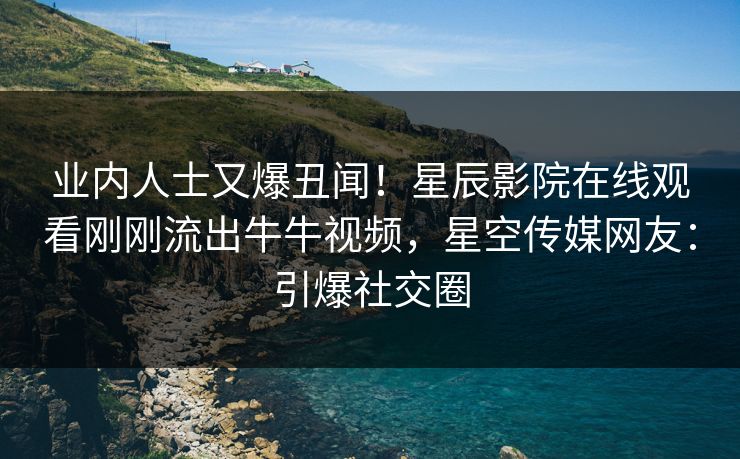 业内人士又爆丑闻！星辰影院在线观看刚刚流出牛牛视频，星空传媒网友：引爆社交圈